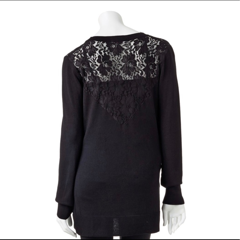 Candie’s Black Lace Sweater - Picture 2 of 3
